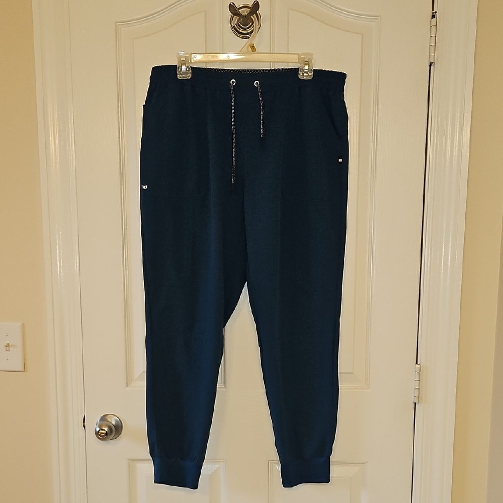 Womens Carribean Blue Koi Jogger Scrubs